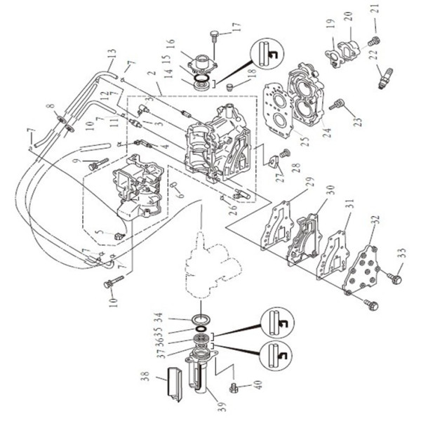 Цилиндр и картер Sea Pro T8S, T9,9S в Ростове-на-Дону